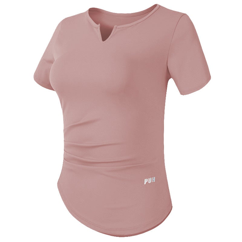 عبر الحدود الرياضة المرنة قصيرة الأكمام النساء V-Neck ضيقة التركيب التجفيف السريع تي شيرت تشغيل التدريب اللياقة البدنية أعلى رقيقة اليوغا ارتداء - Image 4
