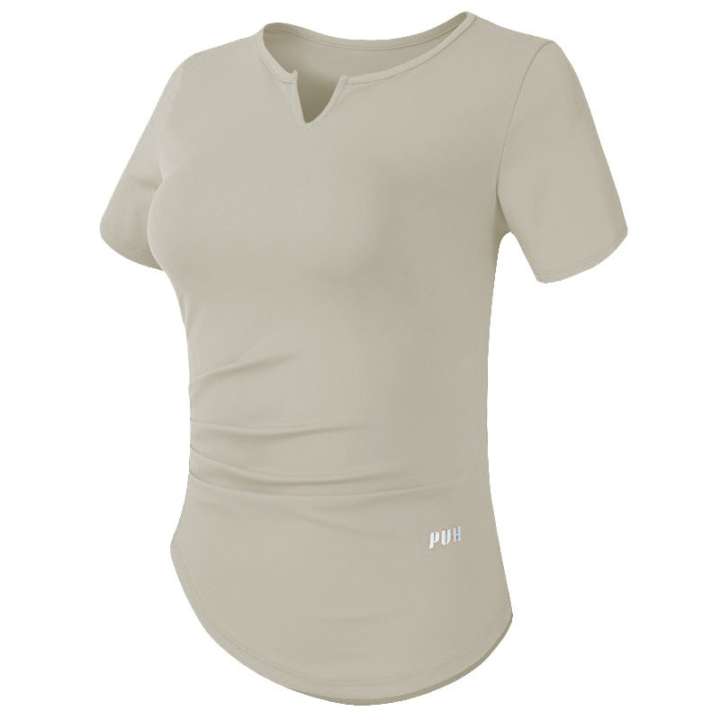 عبر الحدود الرياضة المرنة قصيرة الأكمام النساء V-Neck ضيقة التركيب التجفيف السريع تي شيرت تشغيل التدريب اللياقة البدنية أعلى رقيقة اليوغا ارتداء - Image 1