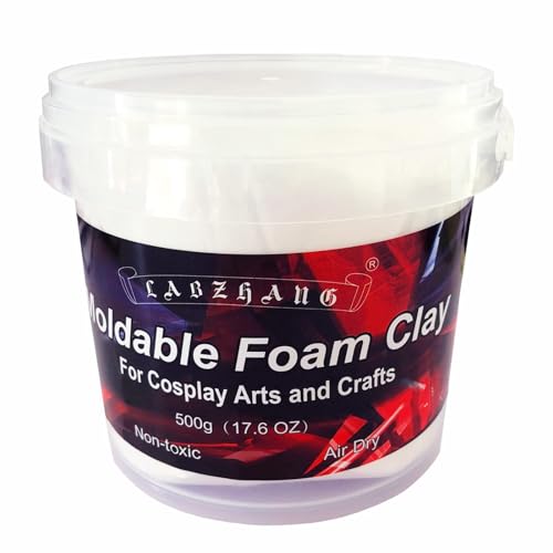 500g Cosplay Foam ClayLightweight Sculpting Foam Air Dry Clay for Cosplay and CostumesMoldable Foam Clay for Intricate Designs Cutting or Rotary Tool Sanding or Shaping White