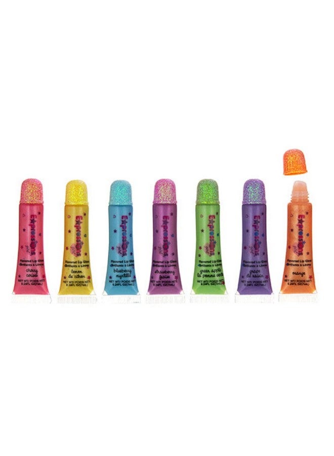 Expressions Girl Expressions 7Pc Flavored Moisturizing Shimmer Long Lasting Waterproof Colorful Lip Gloss Set For Women And Girls - Image 2