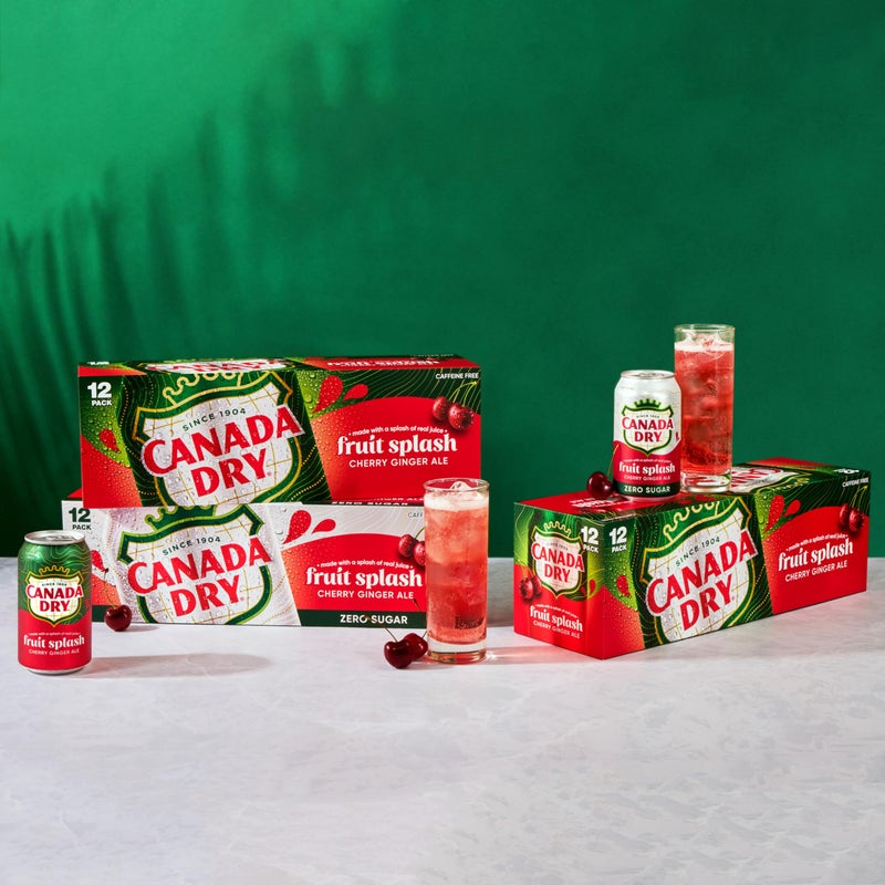 Canada Dry كانادا دراي شيري جنجر ألي فواكه سبلش 12 أونصة، عبوة من 12 - Image 4