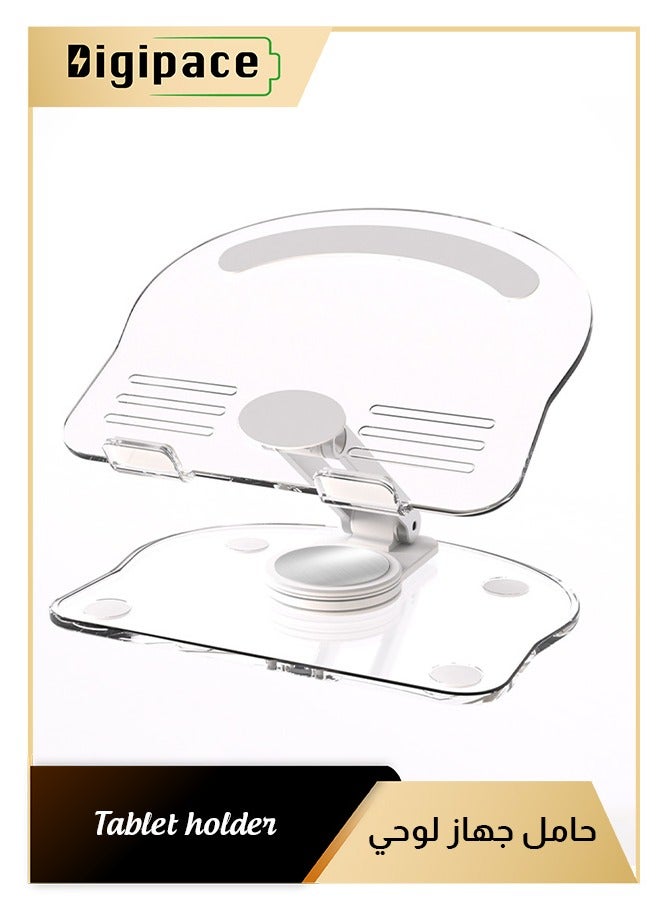 Digipace Tablet Stand,360 Degree Rotating Mobile Tablet Stand, Adjustable Tablet Holder-Adjustable Foldable Desktop Table Holder Stand Base,Multi-Angle, Non-Slip Silicone Base,Portable iPad Stand for Desk - Image 1