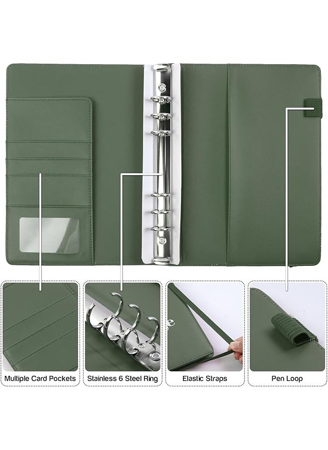erorex - 100 Envelopes Money Saving Challenge Binder A5 Savings Challenges Book With Envelopes Easy And Fun Way To Save $5 050 Money Savings Challenges Binder Valentines Gift Saving Money Binder Green - Image 1