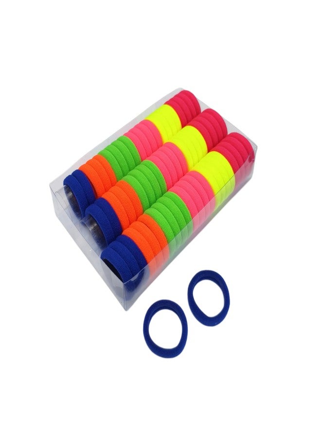 Fairytale Small Elastic Ponytails Holder Kids Girls Hair Rubber Scrunchies Bands Neon,Pestal,Dark Pestal. Pack Of 66 pcs. (Neon) - Image 1
