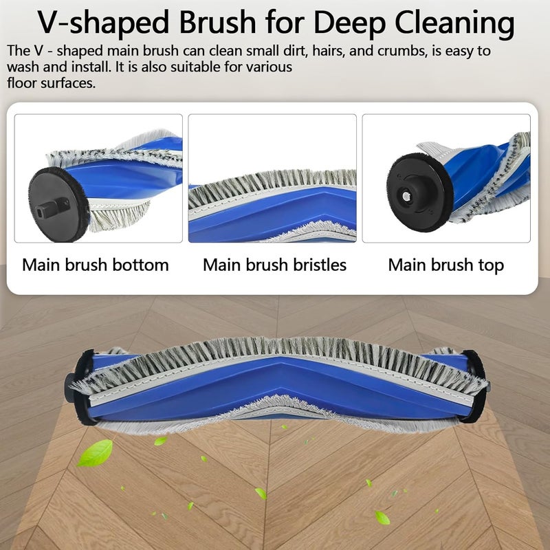 Frexusuent Accessories for ECOVACS DEEBOT N20 Plus Vacuum Cleaner, 1 Main Brush, 4 Filters, 4 Mop Pads, 6 Side Brushes, 16 Pcs DEEBOT N20 Plus Replacement Part Kit Attachment - Image 3