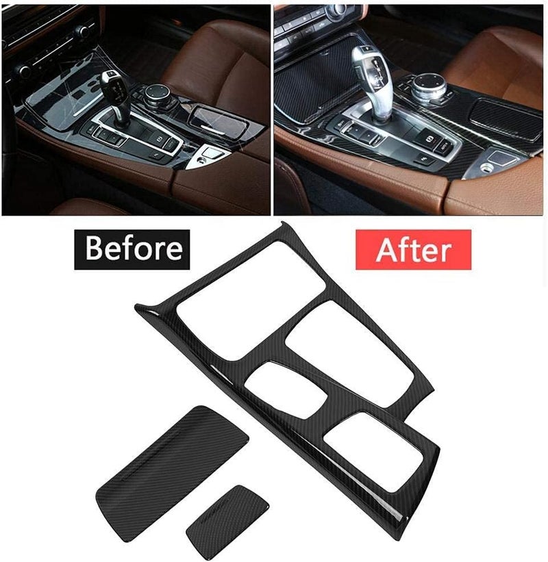 woobles Gear Shift Panel Trim Cover, Car Interior Center Console Gear Shift Panel Cover Trim for 5 Series F10 2011-2016((#3)) For BMW 5 Series F10 - Image 3