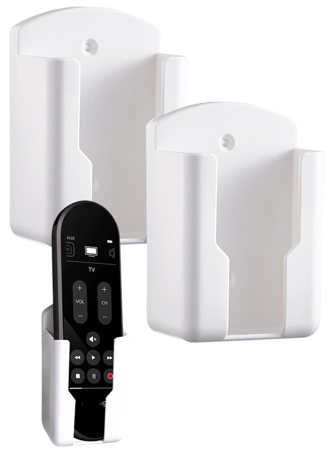 2Pack Remote Control Holder,Self-Adhesive Wall Mount Phone Holder,Air Conditioner TV Remote Control Bracket,Wall-Mounted Mini Storage Box - Image 1