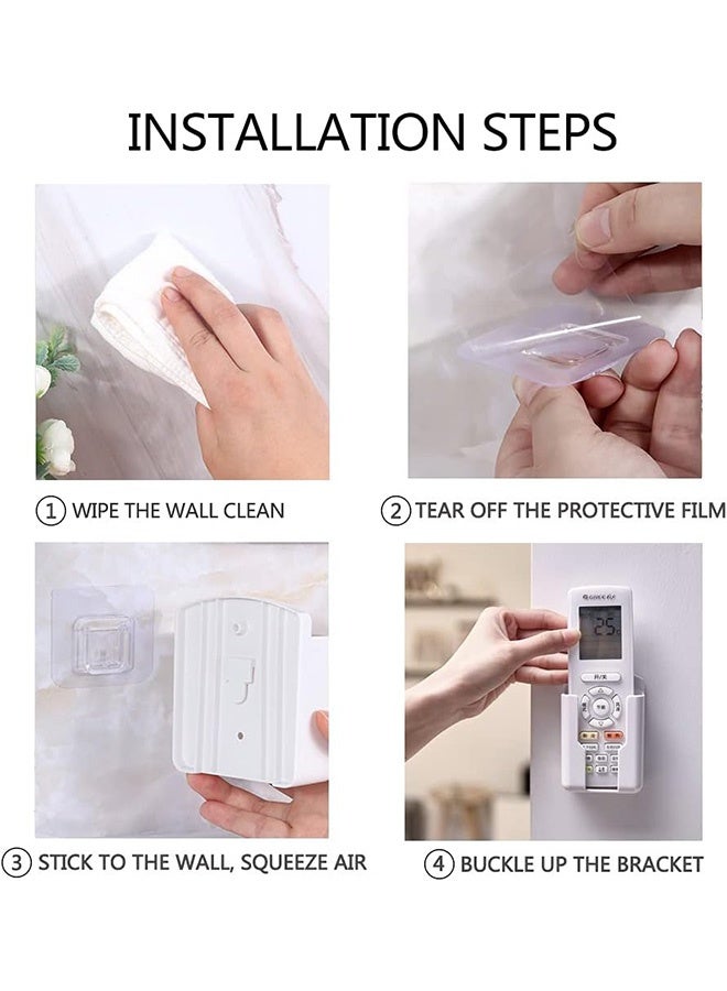 2Pack Remote Control Holder,Self-Adhesive Wall Mount Phone Holder,Air Conditioner TV Remote Control Bracket,Wall-Mounted Mini Storage Box - Image 5