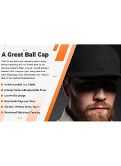 Excefore Baseball Caps 1 Pcs Black Baseball Hats Plain Adjustable Baseball Cap Classic Panel Hat Fashionable Dad Hat Fit Outdoor Sports Sun Hat in Summer Fits Men Women  - Image 2