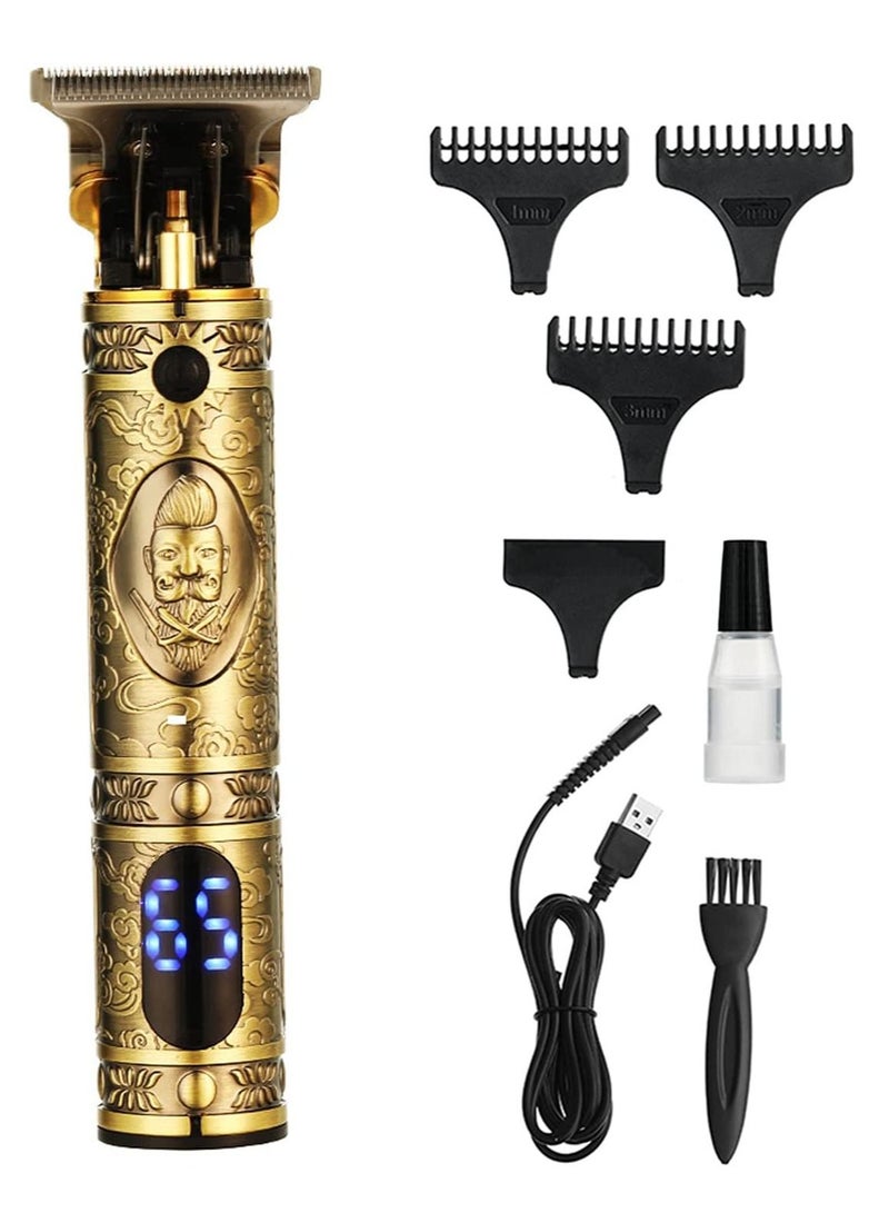 ماكينة حلاقة شعر للرجال مجموعة حلاقة كهربائية ماكينة تشذيب مع مشط توجيهي شاشة LCD قابلة للتعديل لاسلكية وقابلة لإعادة الشحن ماكينة حلاقة كهربائية لمبتدئين صالونات الحلاقة - Image 1