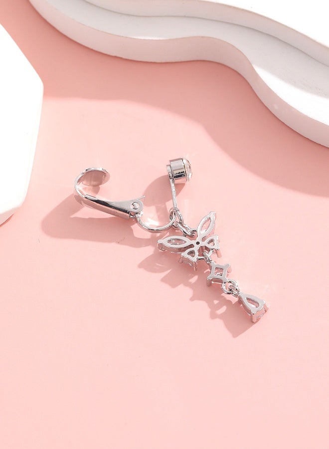 Butterfly Heart Fake Belly Ring for Women,Faux Belly Piercing Jewelry Fake Belly Button Piercing,Clip On Belly Button Rings Non Piercing Jewelry for Women - Image 4