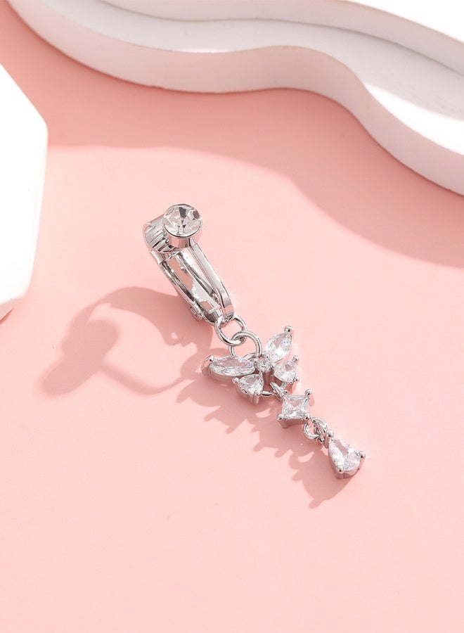 Butterfly Heart Fake Belly Ring for Women,Faux Belly Piercing Jewelry Fake Belly Button Piercing,Clip On Belly Button Rings Non Piercing Jewelry for Women - Image 5