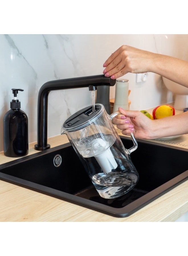 Wessper D2 Borosilicate AquaClassic Water Filter Jug 3.0 L – black - Image 5