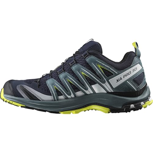 Salomon Men’s XA PRO 3D Trail Running Shoes - Navy Blazer/Hydro/Evening Primrose - 7.5 - Image 3