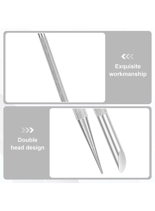 Clofiak 2Pcs Nail Cleaning Cuticle Stick Tool, Stainless Steel Cuticle Pusher, Nail Polish Remover tool, Professional Pedicure Nail Art Care Portable Nail Cleaner for Fingernails Toenails Manicure - Image 5