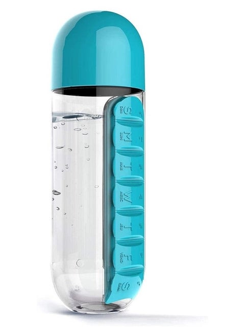 Versatile 2-In-1   Water Bottle Convenient Pill Organizer & Dispenser Stay Hydrated and Organized with 7 Day Medicine Holder