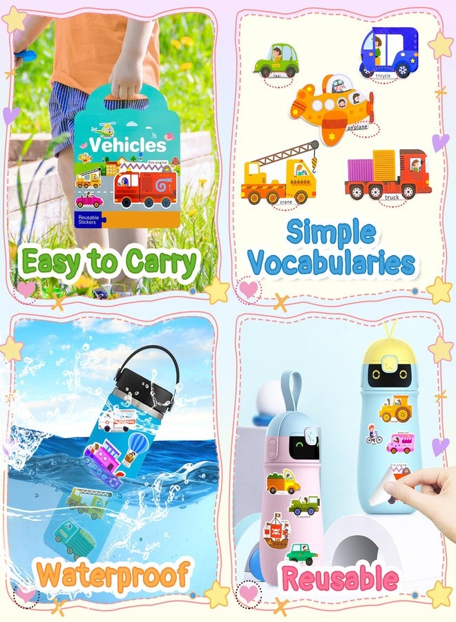 Benresive Reusable Sticker Books for Kids 2-4, Sticker Books for Toddlers 1-3 2-4, Toddler Travel Toys Activities Crafts Gifts - Vehicle - Image 5