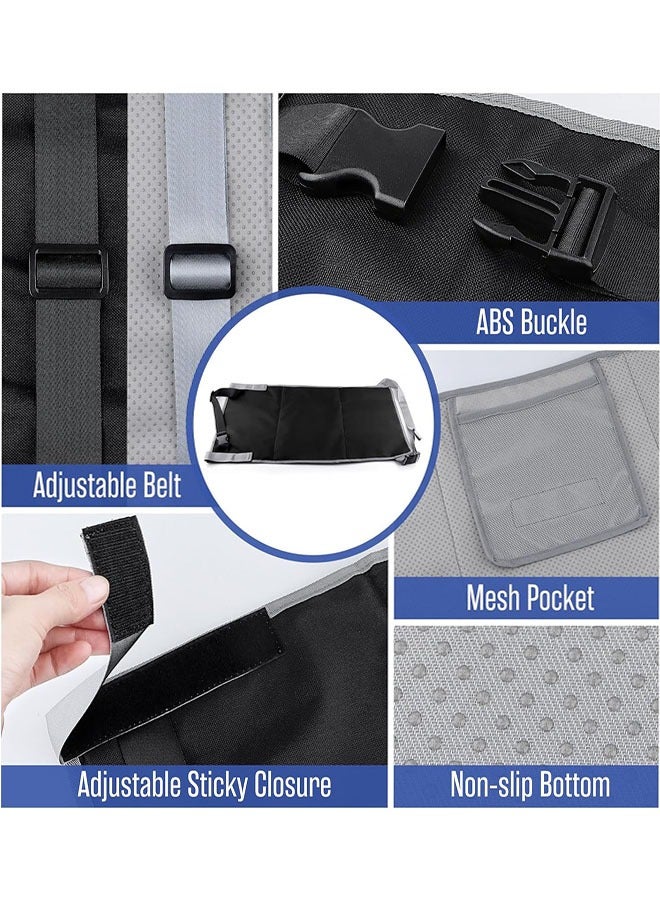 سرير طائرة للطفل الصغير، سرير سفر موسع لمقعد الأطفال مع جيب تخزين، مسند قدمين محمول للرحلات الطويلة لنوم وراحة الرضع، أسود - Image 4