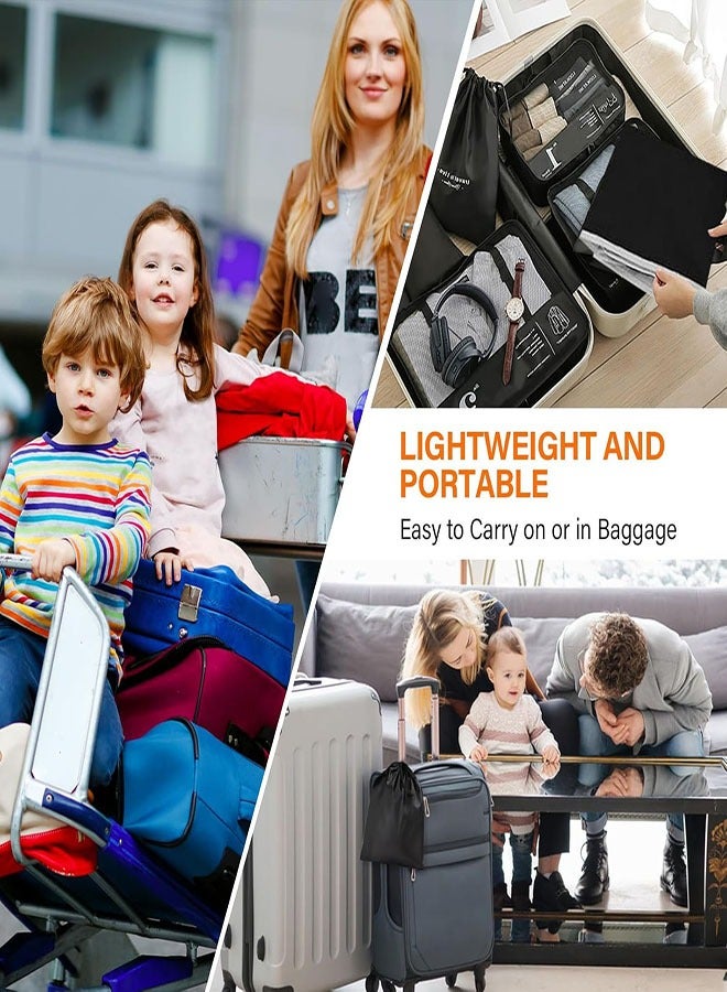 سرير طائرة للطفل الصغير، سرير سفر موسع لمقعد الأطفال مع جيب تخزين، مسند قدمين محمول للرحلات الطويلة لنوم وراحة الرضع، أسود - Image 5