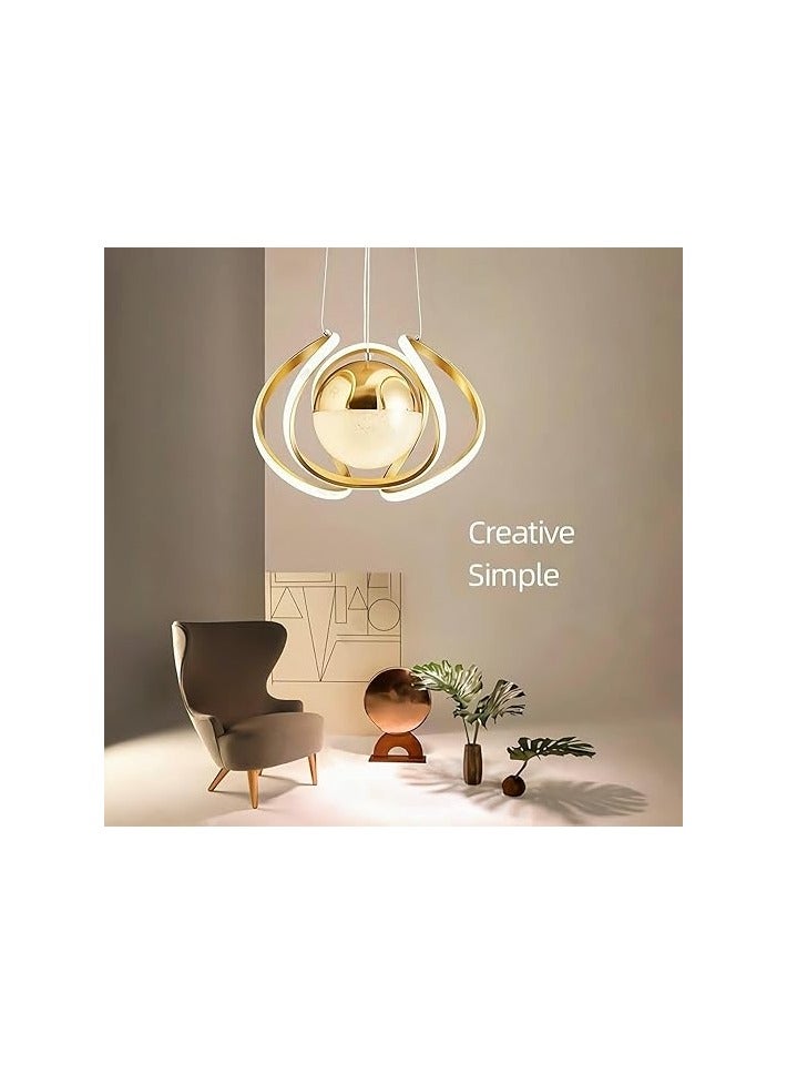 Modern LED Gold Chandelier,3-Color LED Chandelier Ceiling Pendant Light for Bedroom, Living Room, Dining Room, Kitchen Island  - Image 2