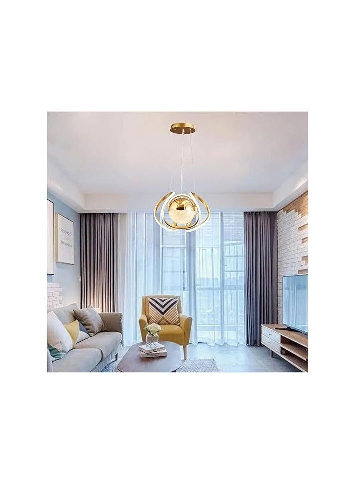 Modern LED Gold Chandelier,3-Color LED Chandelier Ceiling Pendant Light for Bedroom, Living Room, Dining Room, Kitchen Island  - Image 3