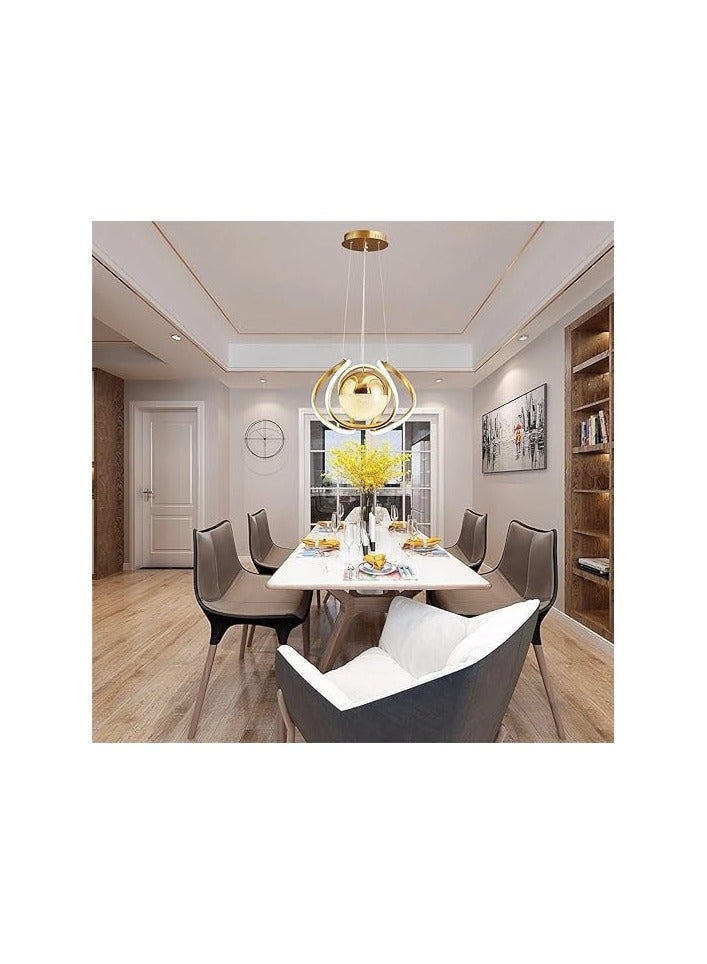 Modern LED Gold Chandelier,3-Color LED Chandelier Ceiling Pendant Light for Bedroom, Living Room, Dining Room, Kitchen Island  - Image 4