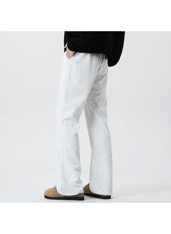 Maybeyond Men's Summer Casual Flared Pants American Style Loose Straight-leg Trousers Cool Draped Curved Blade Pants Mx05 Heather Gray 3XL - Image 2