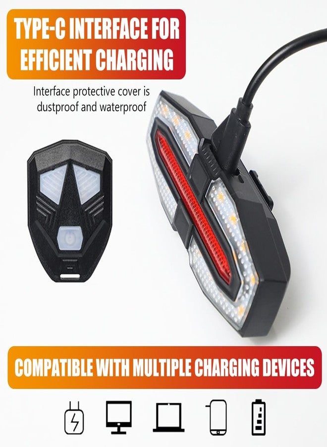 برو بيروس مصباح إشارة انعطاف خلفي مقاوم للماء للدراجات من بروبيروس® مع جهاز تحكم عن بعد، مصباح تحذير LED ثنائي اللون عالي السطوع للدراجات بثلاثة أوضاع، قابل لإعادة الشحن عبر منفذ USB، مصباح إشارة انعطاف LED للدراجات والدراجات النارية - Image 3