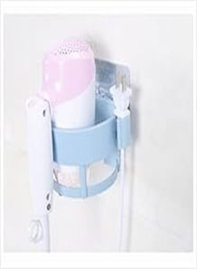 CONNECTWIDE� Hair Dryer Holder-Wall Hanging Hair Dryer Hook Holder Rack, Wall Mounted Bathroom Blowdryer (1 Pc) (Blue)