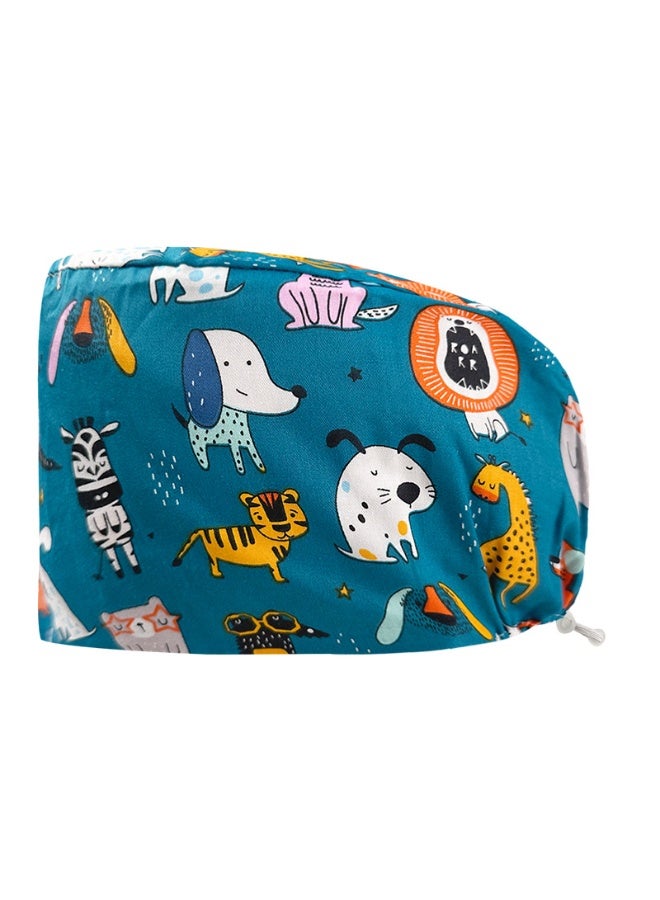 NIBEMINENT Personalized Colorful Print Cotton Hat Medical Scrubs Caps Buckle Beauty Salon Hat Lab Pet Shop HeadCover Nurse Cap Surgical Cap