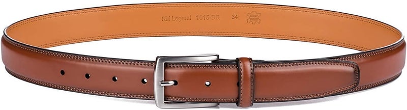 KM Legend Mens Genuine Leather Dress - Classic & Fashion For Work Business And Casual Belt - Image 3