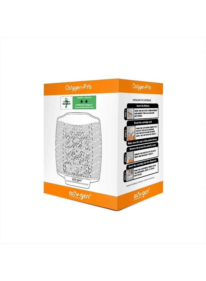 Oxygen-Pro - Fragrance Dispenser, Commercial Air Freshener and Deodorizer, Wall Mounted, Battery Operated Automatic Dispenser, Odor Eliminator and Fragrancing System (1 Pack)