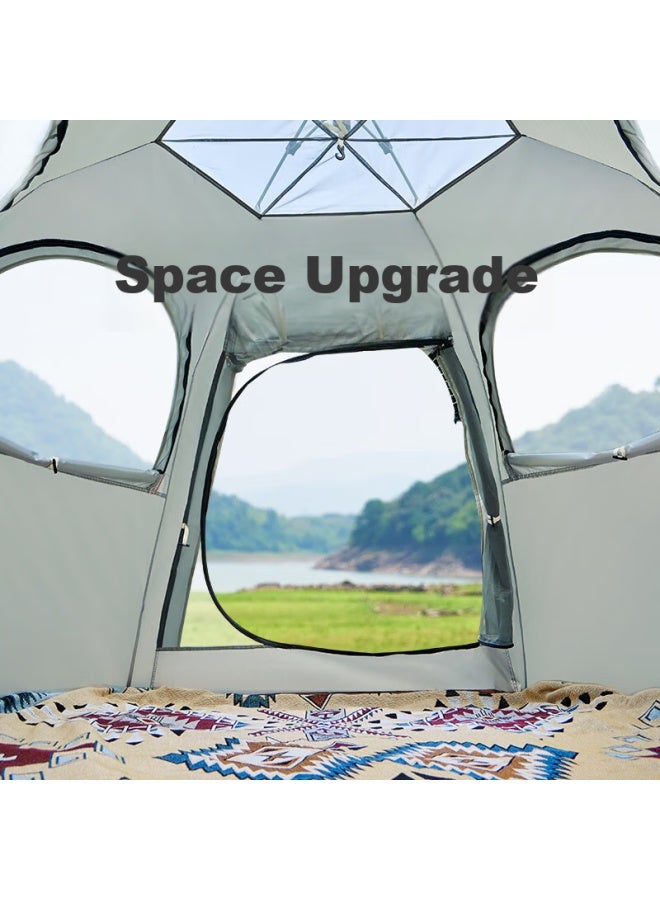 Ofeis German Outdoor Hexagonal Tent, Camping Fully Automatic Park Gate Hall, Portable Windproof Sun-resistant Hydraulic Storage - Image 3