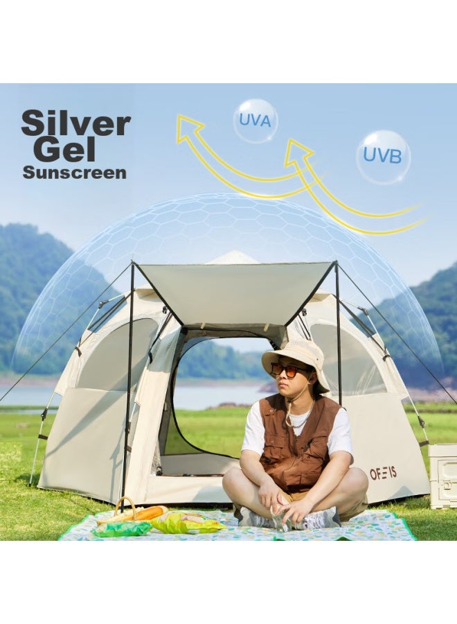 Ofeis German Outdoor Hexagonal Tent, Camping Fully Automatic Park Gate Hall, Portable Windproof Sun-resistant Hydraulic Storage - Image 5