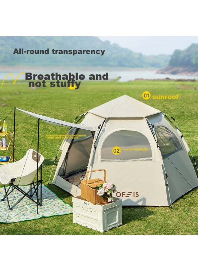 Ofeis German Outdoor Hexagonal Tent, Camping Fully Automatic Park Gate Hall, Portable Windproof Sun-resistant Hydraulic Storage - Image 4