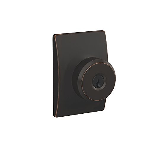 SCHLAGE F51A BWE 716 CEN Bowery Knob with Century Trim Keyed Entry Lock Aged Bronze F51A BWE 716 CEN - Image 1