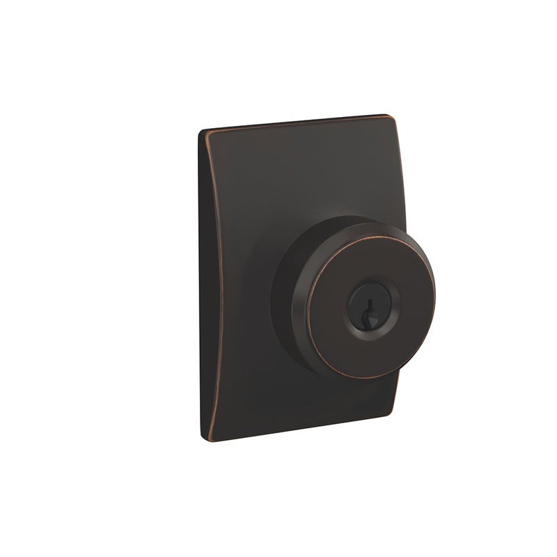 SCHLAGE F51A BWE 716 CEN Bowery Knob with Century Trim Keyed Entry Lock Aged Bronze F51A BWE 716 CEN - Image 2
