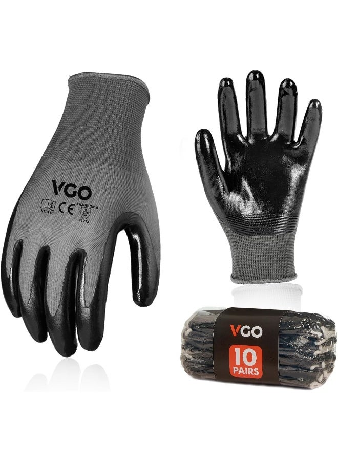 VGO Vgo Safety Work Gloves, Gardening Gloves, Dipping Polyurethane Coated (PU2103)  - Image 1
