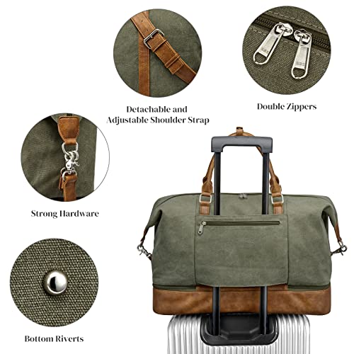 S-ZONE Weekender Bags for Women Men Travel Duffel Bags with Shoe Compartment Overnight Carry on Duffle Tote - Image 4