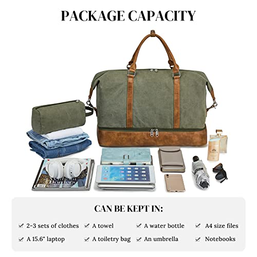 S-ZONE Weekender Bags for Women Men Travel Duffel Bags with Shoe Compartment Overnight Carry on Duffle Tote - Image 5