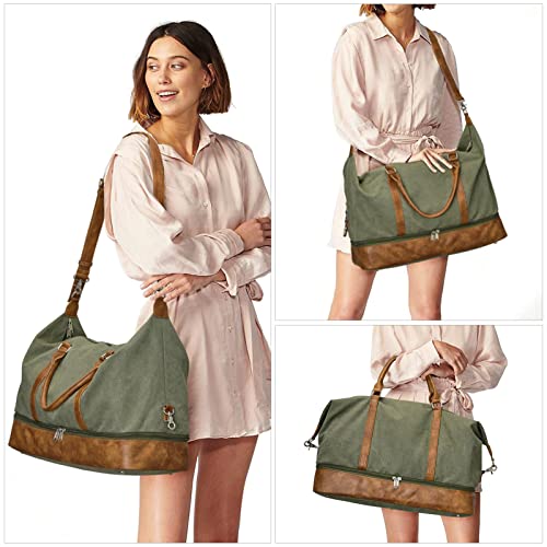 S-ZONE Weekender Bags for Women Men Travel Duffel Bags with Shoe Compartment Overnight Carry on Duffle Tote - Image 2