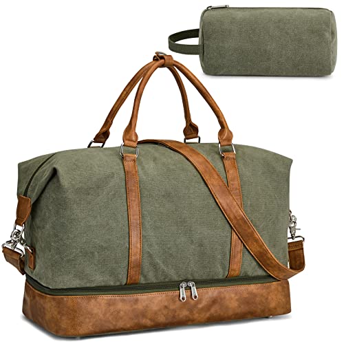 S-ZONE Weekender Bags for Women Men Travel Duffel Bags with Shoe Compartment Overnight Carry on Duffle Tote - Image 1