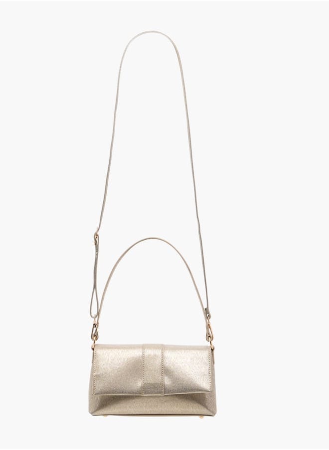 Flora Bella By Shoexpress Women Textured Shoulder Bag with Magnetic Button Closure  - Image 2