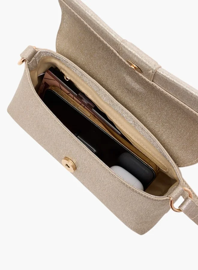 فلورا بيلا من شو إكسبرس Women Textured Shoulder Bag with Magnetic Button Closure