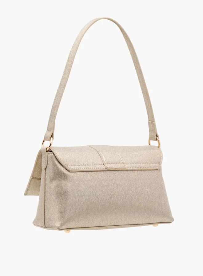فلورا بيلا من شو إكسبرس Women Textured Shoulder Bag with Magnetic Button Closure