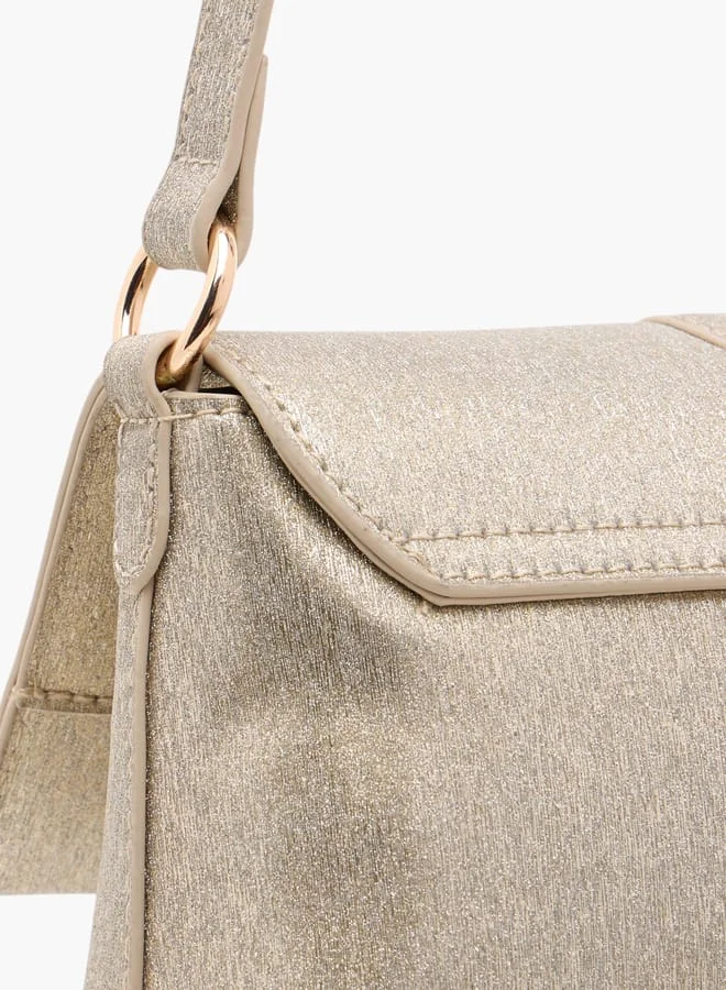 فلورا بيلا من شو إكسبرس Women Textured Shoulder Bag with Magnetic Button Closure