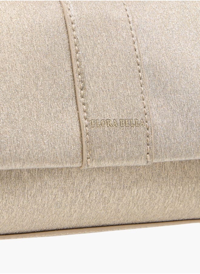 Flora Bella By Shoexpress Women Textured Shoulder Bag with Magnetic Button Closure  - Image 4