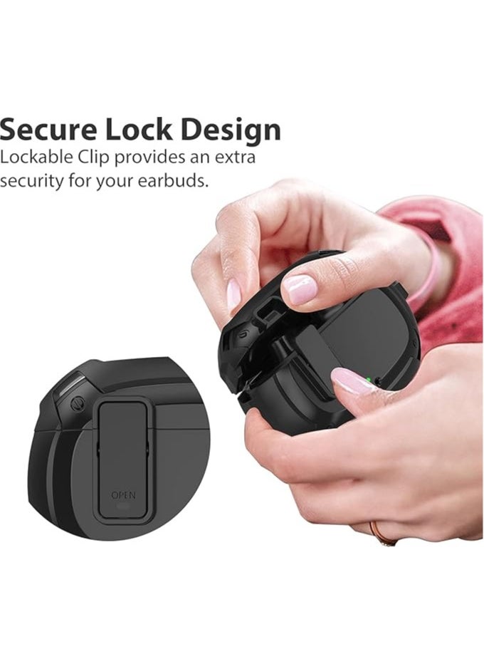 Generic - Compatible With Cover Beats Studio Buds 2021/Buds+ Case 2023, [Secure Lock] Cool Beats Studio Buds Plus Protective Cover with KeychainNew Beats Studio Ear Buds Case (Black) - Image 1