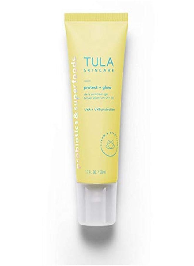 TULA - Skin Care Protect + Glow Daily Sunscreen Gel Broad Spectrum Spf 30 | Skincarefirst Nongreasy Noncomedogenic & Reefsafe With Pollution & Blue Light Protection | 17 Fl Oz - Image 1