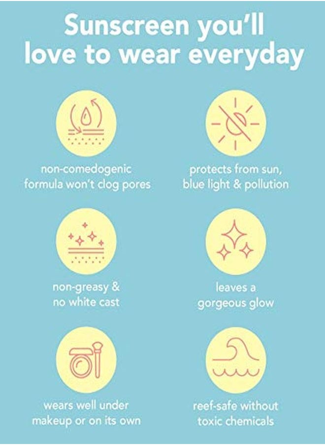 TULA - Skin Care Protect + Glow Daily Sunscreen Gel Broad Spectrum Spf 30 | Skincarefirst Nongreasy Noncomedogenic & Reefsafe With Pollution & Blue Light Protection | 17 Fl Oz - Image 1